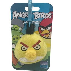 Commonwealth Angry Birds 3-Inch Plush Backpack Clip - Chuck Stuffed Animal